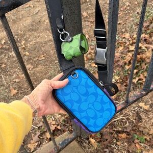 Coach Blue and Green Belt Bag